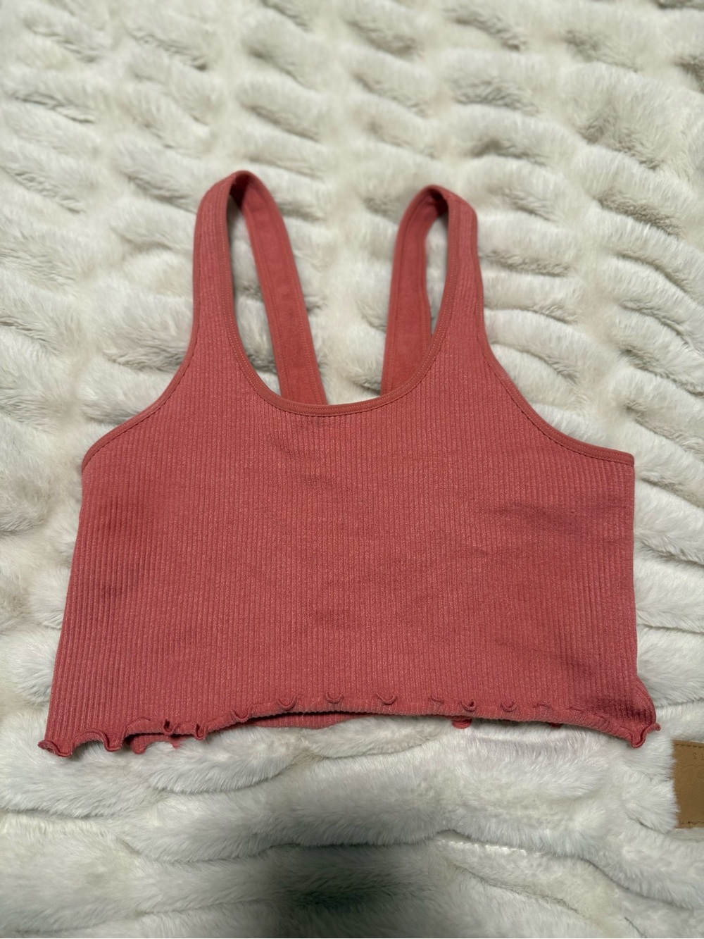 Spiritual Gangster Ribbed Crop Tank - Rouge color